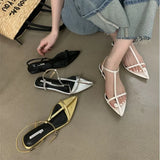 Zingj Version Of 2024 Summer Casual Flat With Roman Sandals With A Word Buckle Tip Soft Flat Women's