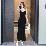 Zingj Stitched Pink Knitted Dress A New Summer Style For Women With Waist Halter And Perspective Fishtail