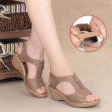 Zingj Summer New Women's Sandals With Sloping Heels And Large Sizes Of Ladies'