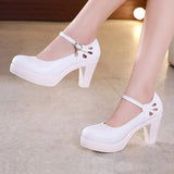 Model Cheongsam T Taiwan Waterproof Platform High Heels Thick Heels Large-Size Professional Work Shoes Show Single Shoe