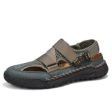 Zingj Men's Sandals Summer 2024 New Hollowed-Out Breathable Men's Hole Shoes Non-Slip Handmade Large-Size Outdoor