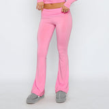 New Casual Wind Low-Rise Horn Pants Fashion Thin Solid Pants Set
