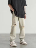 Hole Jeans Spring And Autumn Men's Tide Card Hip-Hop Trend Beggar Trousers 2024 Tide