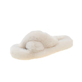 Slippers Women Wear Net Red Code 2025 New Autumn And Winter Warm Wear Cross Fur