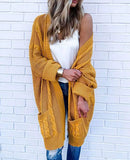 Zingj Autumn And Winter Women's New Knitted Cardigan Coat Pocket