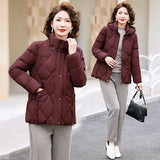 Winter Down Cotton Padded Jacket Women's Warm Cotton Padded Jacket 2024 New Fashion Solid Color Can Take Off The Hat Short Jacket-Outfit
