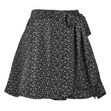 Solid High Waist Sweet Fashion Lace-up Chiffon Satin Wrap
