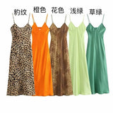 New Women's Wear Fashion Leisure Silk Satin Flute Suspender Skirt