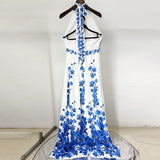 Spring And Summer New Star Fashion Printing Leisure Holiday Dress Hanging Neck Long