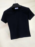 Crop Top T-Shirt Female Solid Cotton O-Neck Short Sleeve T-shirts for Women High Waist Slim Short Sport Femme