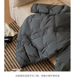 Long Down Cotton Clothes Female New Korean Version Loose Over The Knee Thick Warm Cotton-Padded Clothes Cotton-Padded Jacket Winter Coat Bread Clothes-Outfit