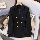 Zingj Suit Female 2024 Spring And Autumn New Khaki Loose Show Thin Suit Jacket Casual Wide-Leg Pants Two-Piece