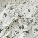 New V-Collar Belt Printed Dress