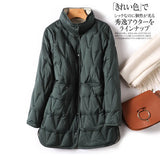 Autumn And Winter New Down Jacket Female Long Pressure Glue Thin Color Both Sides Wear White Duck Velvet Coat Tide-Outfit