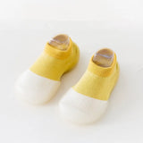 Spring Leopard Soft Bottom Non-Slip Floor Socks Solid Color Toddler Girl Boy Shoes With Transparent Rubber Soles Kid