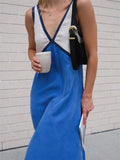 Patchwork V-neck Strapless Maxi Dress Female Sleeveless Spring Slim Elegant Fashion Party Dress For Women Long Dress