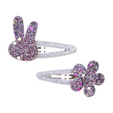 Pcs/lot New Girls Cute Rabbit Flower Hair Clips Sweet BB Glitter Hairpins Barrettes Headwear Fashion Hair Accessories For