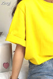 Sleeve T-shirts Women Summer Embroidery Loose Korean Style Simple All-match Trendy Causal Chic Girls Ins BF Tees Daily