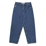 Year's Popular Style Y2K Street Boy Jeans Hip-Hop Cartoon Embroidered Blue