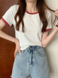 Brand New Women's T-Shirt O-Neck Short Tee Women T-Shirt Woman T Shirt Tops Tees Slim Bottom Young Style Shirts For