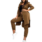 Zingj New 2023 Women's Hooded Coat Pants 2-Piece
