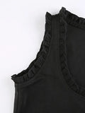 Frill Trim Button Down Corset Top-Outfit