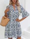 Zingj Women's Hot Style Dress 2023 Summer Loose V-Neck Casual Short Dress Women's