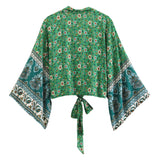 Print Collar Batwing Sleeve Bohemian
