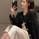 Women Autumn Coat Temper Loose Pockets Designed Korean Style Aesthetic Gentle Streetwear Fashion All-match Basic