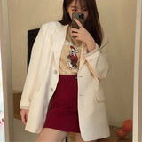 Zingj Celebrity Hanging Feeling Fried Street Small Suit Jacket Female Spring And Autumn Korean Version Of The British Wind Loose Casual White Suit
