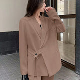 Zingj 2024 New Blazer, High Waist, Wide Leg Trousers, Two-Piece New Women's