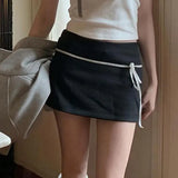 And Energetic Young Girl's Basic Binding And Splicing Low-Waist Skirt 2024 Spring / Summer New Style Hip-Covered