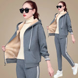 Piece Set Tracksuit Women Top+Pant Suits Hoodie Sweatshirt With Pockets Ensemble Femme Suit Sets Plus Size M-3XL