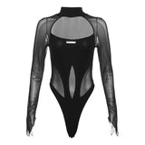 Zingj New Summer Sexy Hot Girl Personality Niche Street Show Slim Slim Net Gauze Top-Outfit