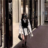 Up Shirts Women Shirt Two Piece Set Shirt And Short Vest Long Sleeve Shirt Women Blouse 2023 Korean Fashion