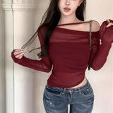 Autumn And Winter New Temperament Design Tie Dye Knot Drift Shirt Pure Lusty Leaves Side Wearing