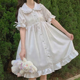 Women Japanese Style Sweetie Loose All-match Students Kawaii Comfortable Solid Trendy Knee-length Popular Lovely