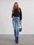 Direct Selling High Waist Elastic Slim Fashion Jeans Female Wish Hot Style Lady-Outfit