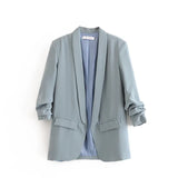 Spring Style Pleated Sleeve Sag Urban Leisure Candy Color Women's Suit