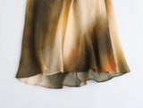 New Cotton And Linen Tie-Dye Printed Collar Dress