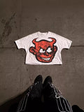 Summer Long-Style Short-Sleeved Cartoon Graphic Printing T-Shirt Hip-Hop Harajuku Leisure Round-Collar T-Shirt Gothic Short