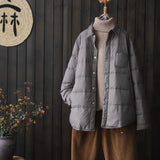 Literary Pure Color Shirt Collar Light Down Jacket Shirt Female Autumn And Winter 2024 New White Duck Down Fashion Down Jacket Coat-Outfit