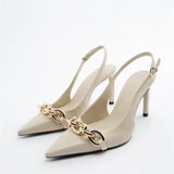 ZAR 2022 Summer Leopard Pumps for Women Fashion Ponited Toe Rhinestone Interchangeable Strap Party Heels Feminine Vintage