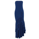 Zingj Women's Wear Spring / Summer 2024 New Fashion Sexy Open Shoulder Wipe Chest Irregular