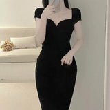 Dresses Knitted Hip Long Dress Slit Short Sleeve V Neck Maxi Dress Summer