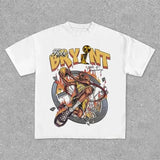Men's T-Shirt 2024 Basketball Shirt Sports Style Short-Sleeved Cotton Print Loose T-Shirt Street Hip-Hop Blouse Short