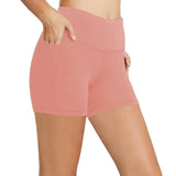 Yoga Pants Pocket High Waist Elasticity Pure Color Breathable Exercise Running Training Fitness