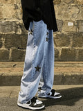 Men's Washed Vintage Star Straight Leg Jeans- Outfit