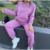 Two Piece Sets Women Tracksuit Oversized Suit Autumn Casual Trouser Suits Female Sweatshirt Solid Hoodie Sportswear