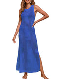 Beach Skirt Long Loose Solid Color Hollow Knitted Swimsuit Shirt Sunscreen